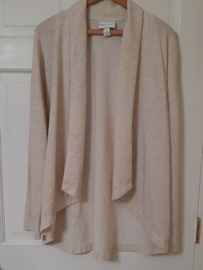 Pure Energy Open-Front Cardigan in Light Beige